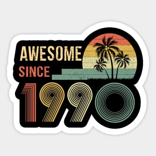 32 Years Old Awesome Since 1990 Gifts 32th Birthday Gift Sticker